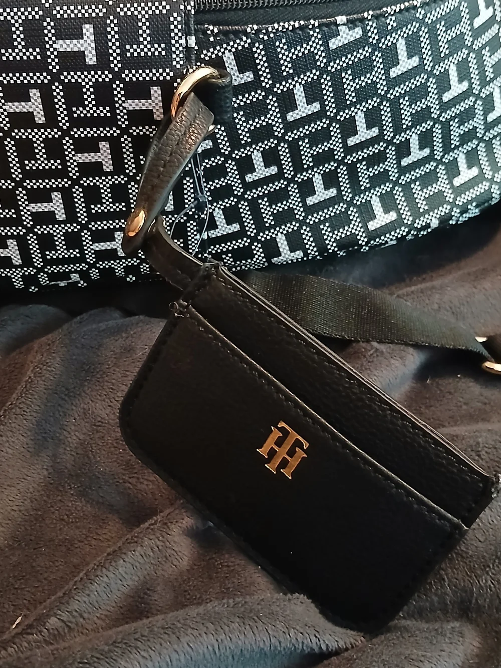 Nwt Tommy Hilfiger Navy Blue & White TH Monogram Mini Backpack
